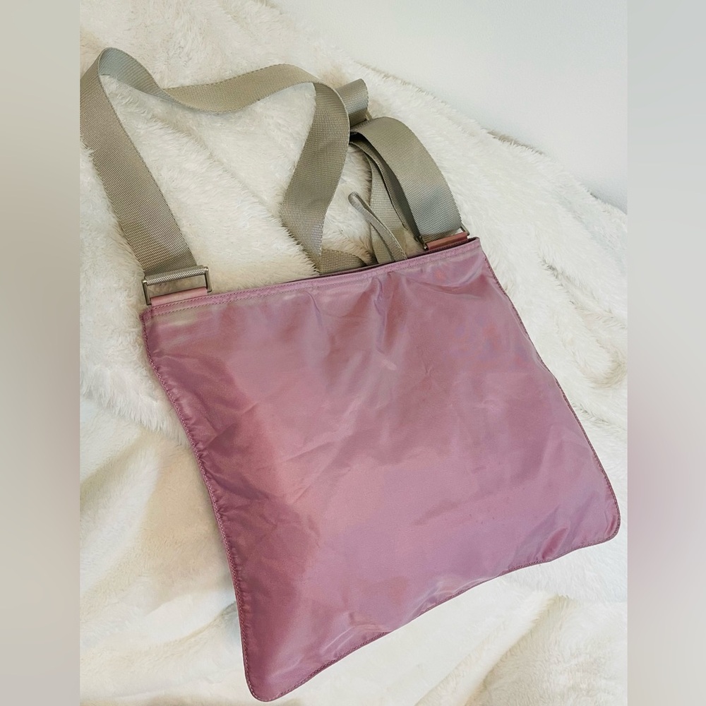 Prada Authentic Dusty Lilac Nylon Crossbody Bag with Adjustable Strap - Picture 9 of 15